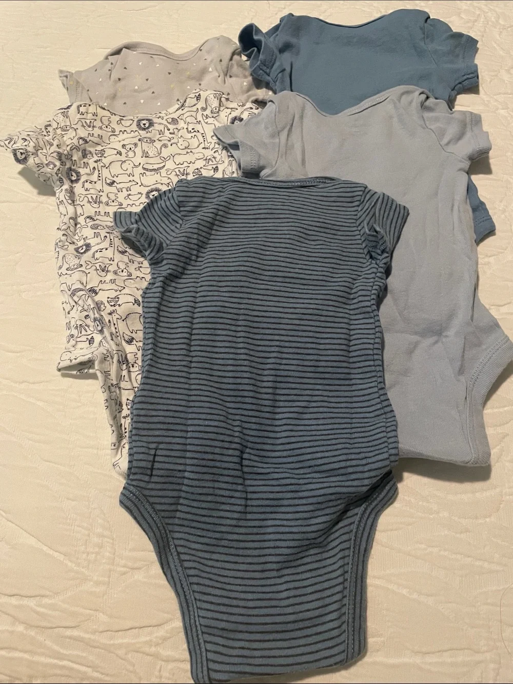 Carter's Baby Blue Mix Short-Sleeve Bodysuit Set